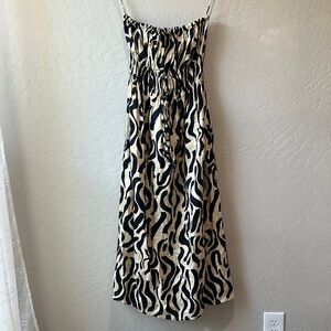 Faithfull the Brand Black and tan Spaghetti Strap Sundress